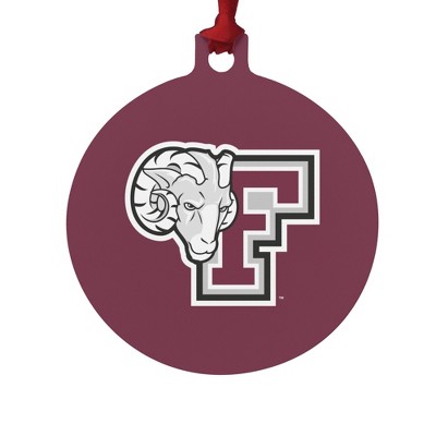 Fordham University Primary Logo Aluminum Holiday Christmas Tree Ornament
