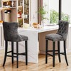 Hooseng Velvet Bar Stools Set of 2, 27.5" Tall Bar Stools, Breakfast Bar Chairs with Footrest and Back, Counter Bar Stools, for Dining Room, Kitchen - 2 of 4