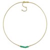 EVERLY JEWELRY | Yellow Plated Sterling Silver 3/5ct TGW Green Onyx Bead Bar Necklace, 16.5 inc + 2 inc - 4 of 4