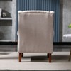Upholstered Wingback Accent Chair with Rolled Armrest,Beige - 4 of 4