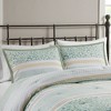 Sapphtopaz Comforter Set Farmhouse Style Seersucker Floral Print Lace Embellishment Reversible Cotton Quilt Set - 2 of 4