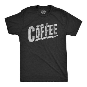 Mens Powered By Coffee T Shirt Funny Sarcastic Cool Saying Vintage Graphic Tee - Crazy Dog Men's T Shirt - 1 of 4