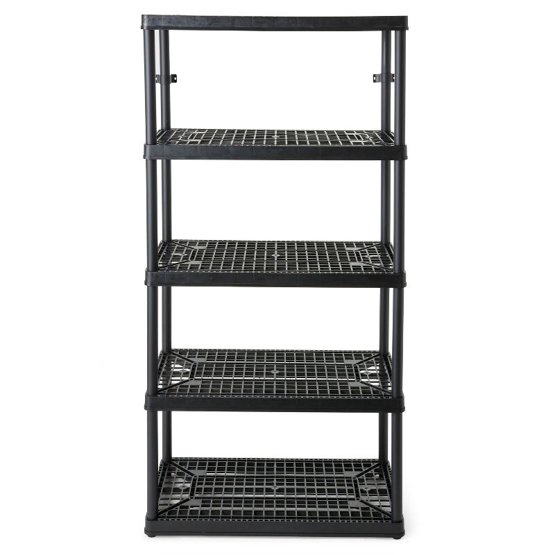 Gracious Living 5 Shelf Fixed Height Ventilated Heavy Duty Shelving Unit 18 x 36 x 72" Organizer System for Home, Garage, Basement, and Laundry, Black, 2 of 7