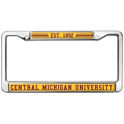 Central Michigan University School Logo Full Size Standard License Plate Metal Frame