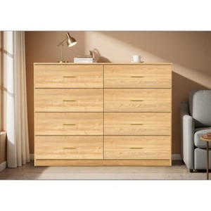 Grungis Modern Dressers with Storage,8-Drawer Dresser Horizontal Storage Organizer for Bedroom Living Room - 1 of 4