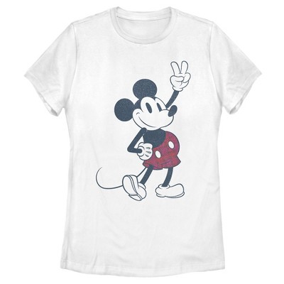 Women's Mickey & Friends Plaid Mickey Mouse Retro T-Shirt