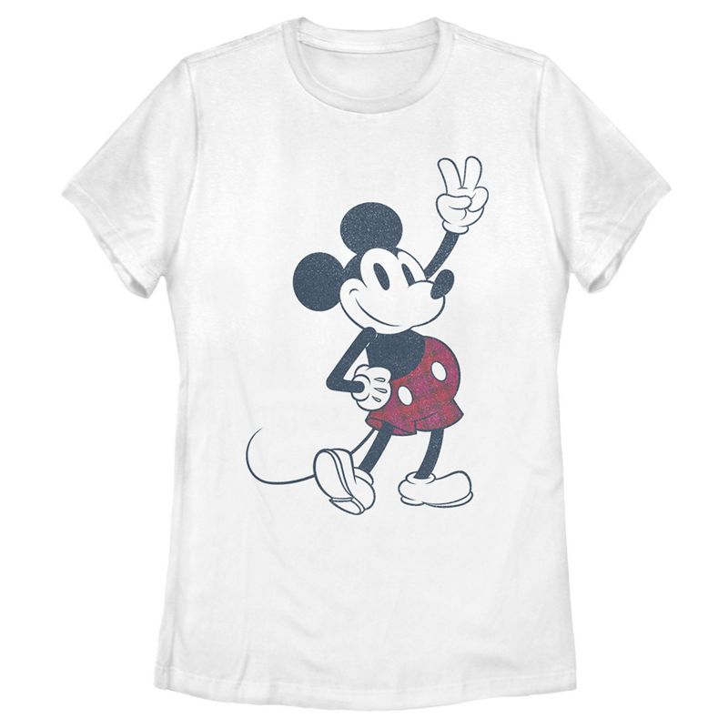 Women's Mickey & Friends Plaid Mickey Mouse Retro T-Shirt, 1 of 5