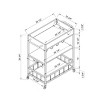 Vynxaria Bar Serving Carts, Brown and White Rolling Kitchen Cart with Three-Tier Storage - 4 of 4