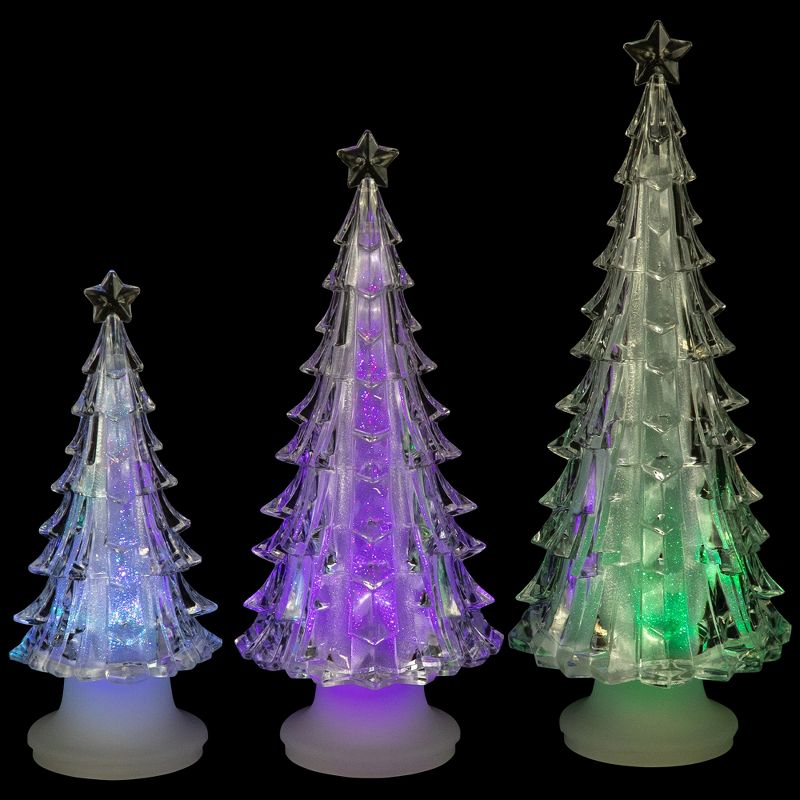 Northlight LED Lighted Color Changing Acrylic Christmas Tree Decorations - 8.5" - Set of 3, 6 of 7