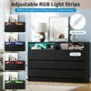 Modern 6 Drawer Double Dresser with Power Outlet , LED Light ,Charging Station - 3 of 4