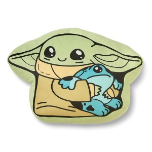 Star Wars The Mandalorian Frog Friends Soft Plush Travel Cloud Pillow Multicolored - 1 of 4