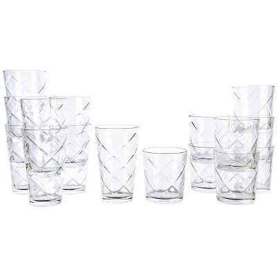 Bormioli Rocco Galassia 16 Piece Glass Tumbler Drinkware Set