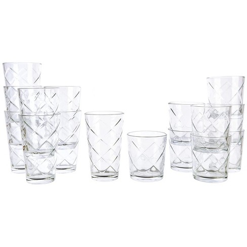 Gibson Home Moonstone 16-Piece Double Old Fashion and Tumbler Glassware Set  in Clear
