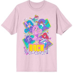 Jem And The Holograms Rock Stars Men’s Pink Short Sleeve Tee - 1 of 3