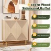 Kumasinova Modern 59.06" SideBoard Cabinet,Buffet Cabinet with 4 Doors & 2 Layer Storage Shelves for Living Room,Kitchen,Dinning Room,Natural - 4 of 4