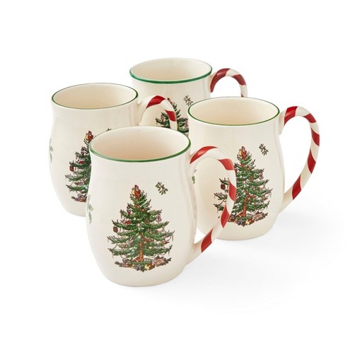 Spode Christmas Tree 14 Oz Mug with Peppermint Handle, Set of 4 - image 1 of 4