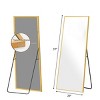 SEVOBAL 57"x20" Full Length Mirror with Stand Shatterproof Floor Mirror with Aluminum Frame for Bedroom and Entryway, Gold, 149"*59.3"*3.6" - 2 of 4