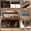 YOOCOZZ 55.1" Heavy Duty Dog Crate with Storage Drawers and Shelves - Brown - 4 of 4