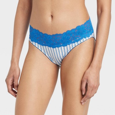 Women's Cotton Blend Bikini Underwear with Lace - Auden™