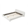 Cozy White Boucle Upholstered Platform Bed, Minimalist Design Bed with Soft Headboard, Durable Wood Frame Bed with Foam Filling-Baofuwish - 4 of 4