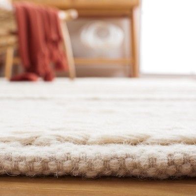 Ivory Flat Woven Handmade Wool 8' x 10' Area Rug