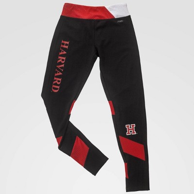 NCAA Harvard Crimson Yoga Leggings with Mesh Inserts - Black XS