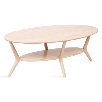 Kate and Laurel Nylah Oval Coffee Table, 48x26x18, Natural