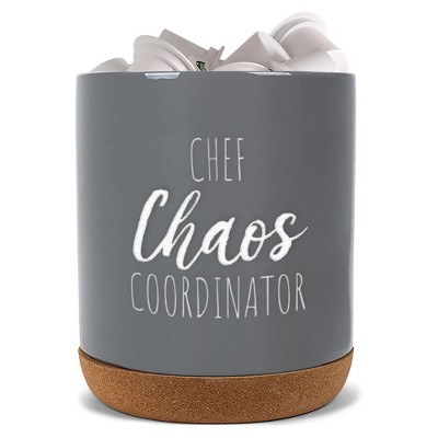 Elanze Designs Chaos Coordinator Grey X-Large Cork Bottom, Kitchen Counter, Ceramic Stoneware, Coffee, Tea and Hot Chocolate, Machine Brewing, K