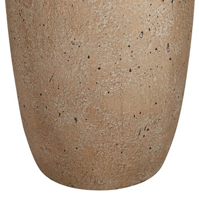 Rustic Beige Ceramic Table Lamps with Oatmeal Shades, Set of 2