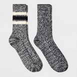 Women's 2pk Lightweight Super Soft Striped Cable Knit Crew Boot Socks - All in Motion™ 4-10