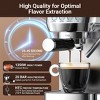 20-bar Coffee Maker, Stainless Steel Espresso Machine with Milk Frother, Adjustable Temp,Single/Double cup Brewing Filter,Fit for Lattes & Cappuccinos - 4 of 4