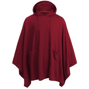 COOFANDY Casual Hooded Pullover Cape Cloak Fashion Coat Hoodie Pullover with Pocket - 1 of 4