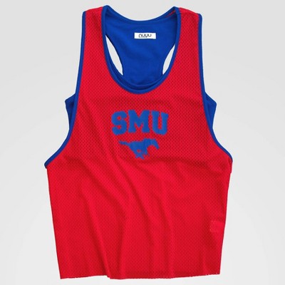 NCAA SMU Mustangs Mesh Tank Top with Attached Sporty Bralette - Red L