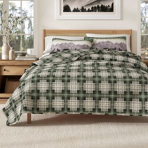 Great Bay Home Rustic Lodge Patchwork Reversible Quilt Set With Shams - 1 of 4