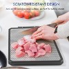 Cutting board, 2-in-1 cutting board with stainless steel and wheat straw, double-sided cutting board with handle, 16" x 11" cutting board for kitchen - 3 of 4