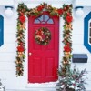 Christmas Lighted Garland, 6FT Pre-Lit Christmas Garland with Ball Ornaments, Flowers, Ribbons, Pine Cones, Berries for Door Stairs Mantle Decoration - 4 of 4