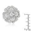 Slickblue Women’s Flower Design 4.9 Ct. Cubic Zirconia Cocktail Ring – Rhodium-Plated Silver Tone, Sizes 5-10 - 3 of 4