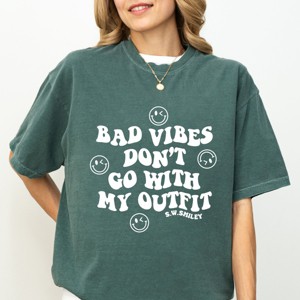 Simply Sage Market S.W.Smiley Don't Go With My Outfit Smiley Faces Garment Dyed Tee - 1 of 4