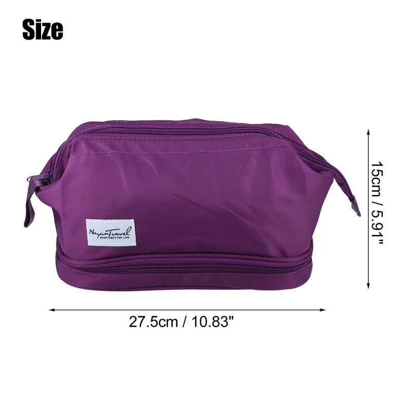 Unique Bargains Cosmetic Travel Bag Makeup Bag Waterproof Organizer Case Toiletry Bag for Women Nylon 27.5x19x15cm, 4 of 7