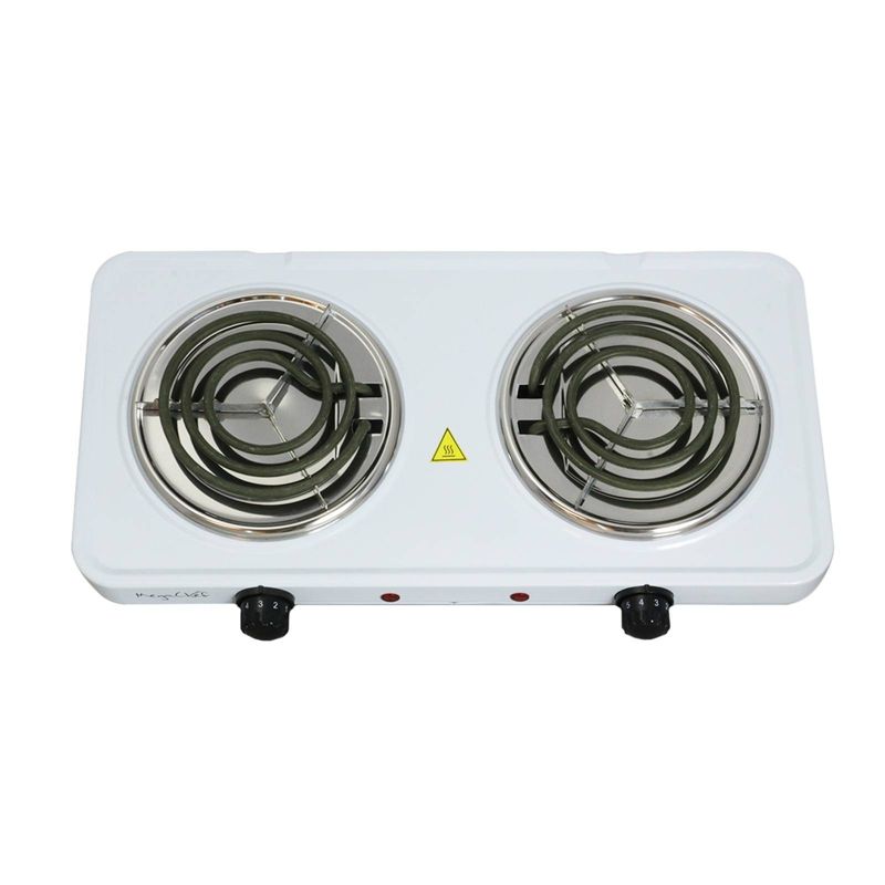 MegaChef Portable Dual Electric Coil Cooktop - White, 3 of 8
