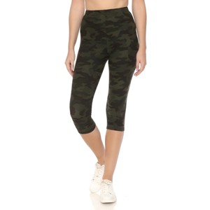 Slickblue Multi-Color Print Cropped Capri Leggings, Banded High Waist, Fitted Style, Activewear Pants, One Size - 1 of 4