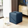 Modern Button Tufted Upholstered Ottoman,Square Ottoman,Fabric Upholstered Footrest,Versatile Upholstered Seating-Cuddlewood - 2 of 4