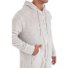 ADR Men's Plush Fleece One Piece Hooded Footed Zipper Pajamas Set, Soft Adult Jumpsuit PJs with Hood - 3 of 4