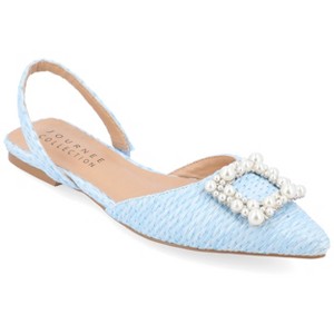 Journee Collection Womens Medium and Wide Width Hannae Sling Back Pointed Toe Flats - 1 of 4