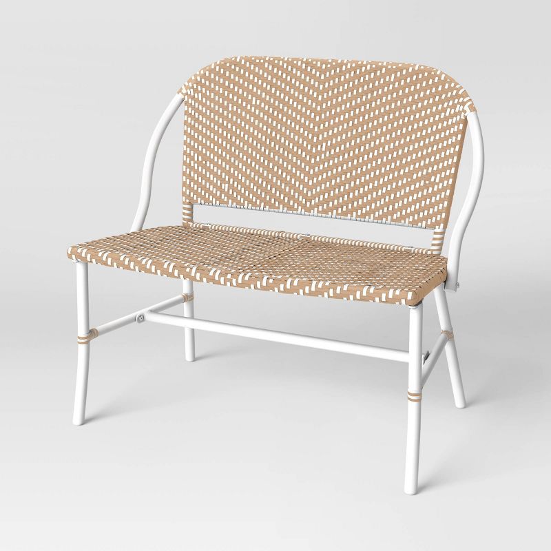 Suffield Wicker Patio Bench with Back - Threshold&#8482;, 1 of 9