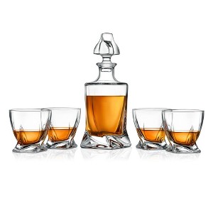 NutriChef Home Bar Whiskey Decanter - Whiskey Glass Decanter Aerator Set with Whiskey Glasses, Elegant Decanter Design - 1 of 3