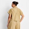Women's Cap Sleeve V-Neck Button-Down Shirt - Future Collective - 2 of 3