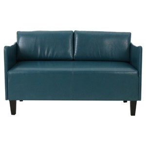 Nyx Upholstered Loveseat - Teal - Christopher Knight Home, Blue