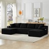 Dolonm U-modular Combination Sofa Set, Compressible Boneless Sofa, Corduroy Fabric Cloud Sofas, No Assembly, for Living Rooms Bedrooms - 4 of 4