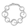 Black Bow Jewelry Diamond Swirl Link Bracelet in Rhodium Plated Silver, 7 Inch - 3 of 4